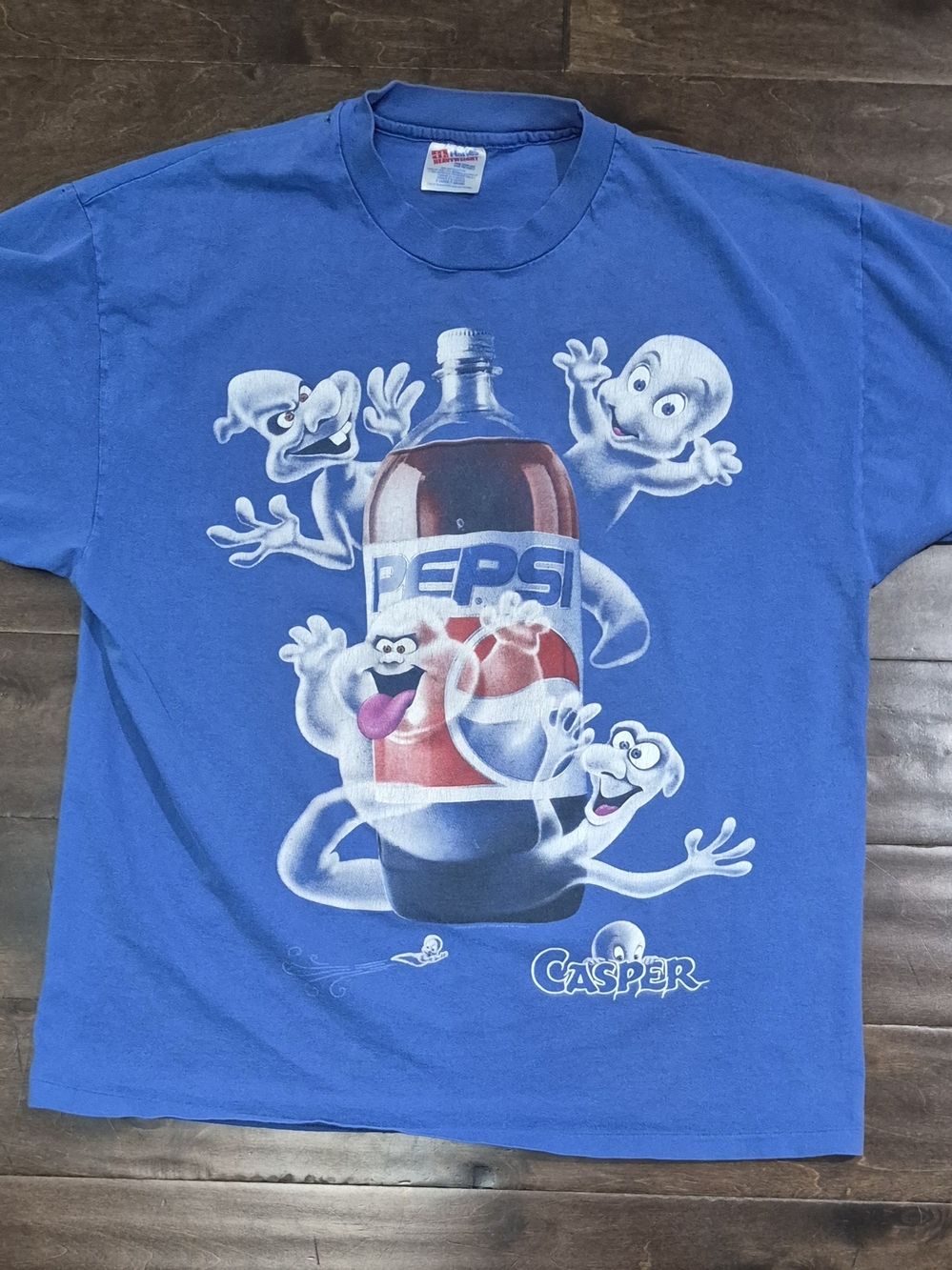 Pepsi Casper Blue Vintage Promo 90s Tee Shirt Halloween Ghost